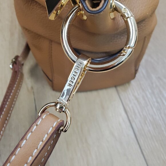 Michael Kors Beckett Large Leather Satchel Handbag Acorn Tan Brown Fall READ - Picture 5 of 16